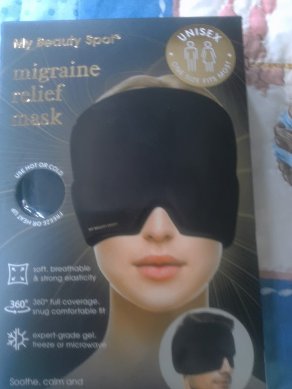 My Beauty Spot Black Migraine Relief Mask - Soothing Eye Therapy - Picture 1 of 5